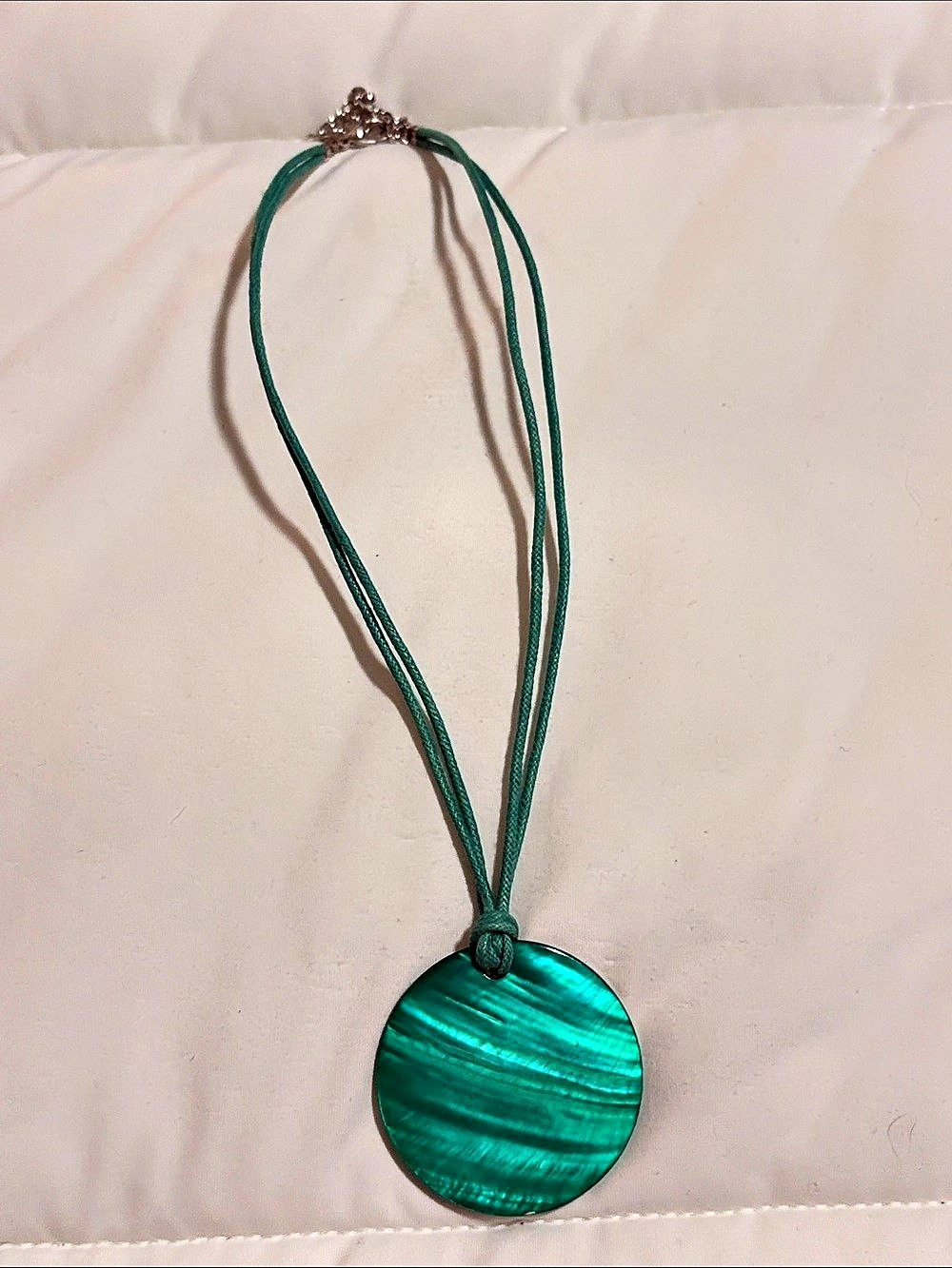 Mother of Pearl Green Pendant Necklace